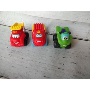 Lot of 3 Tonka Mini 2" Vehicles Chuck, Firetruck, Atv Play Cars